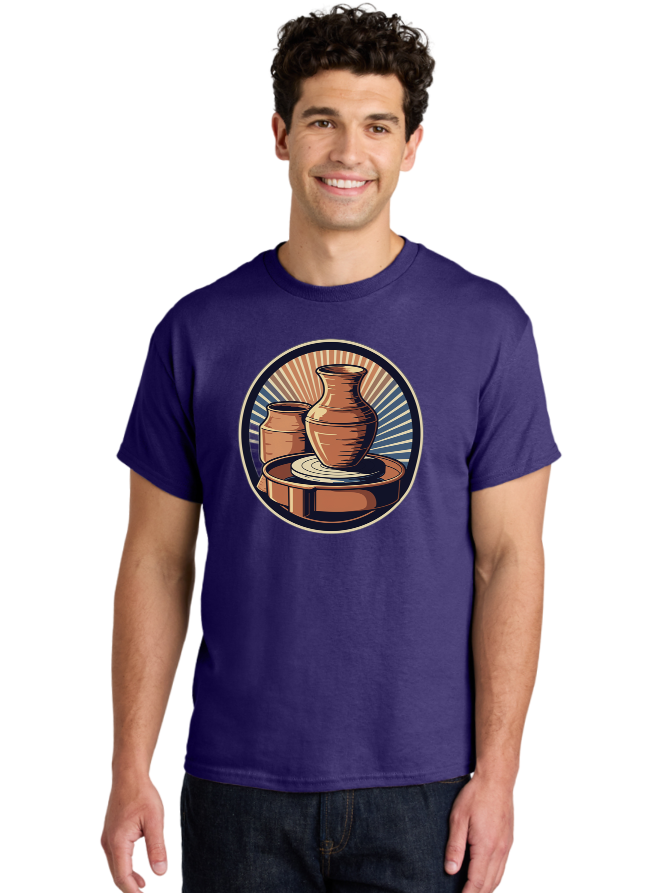 Potter-S-Wheel-2 Men'S Graphic Tee, 100% Cotton, Comfortable Casual Summer Wear, Machine Washable, Pottery Wheel, Clay Pottery, Ceramic Art, Handmade Crafts, Pottery Making, Artistic Expression, Creative Process, Handmade Ceramics, Bab233