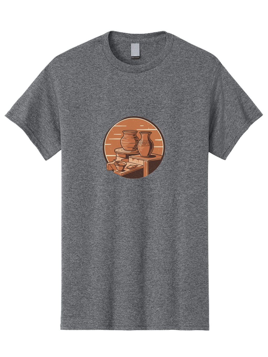 Potter-S-Wheel-3 Men'S Graphic Tee, 100% Cotton, Comfortable Casual Summer Wear, Machine Washable, Pottery Worktable, Clay Pottery, Ceramics, Handmade Crafts, Potter'S Wheel, Artisan Work, Creative Process, Pottery Making, Artistic Expression, Bab234