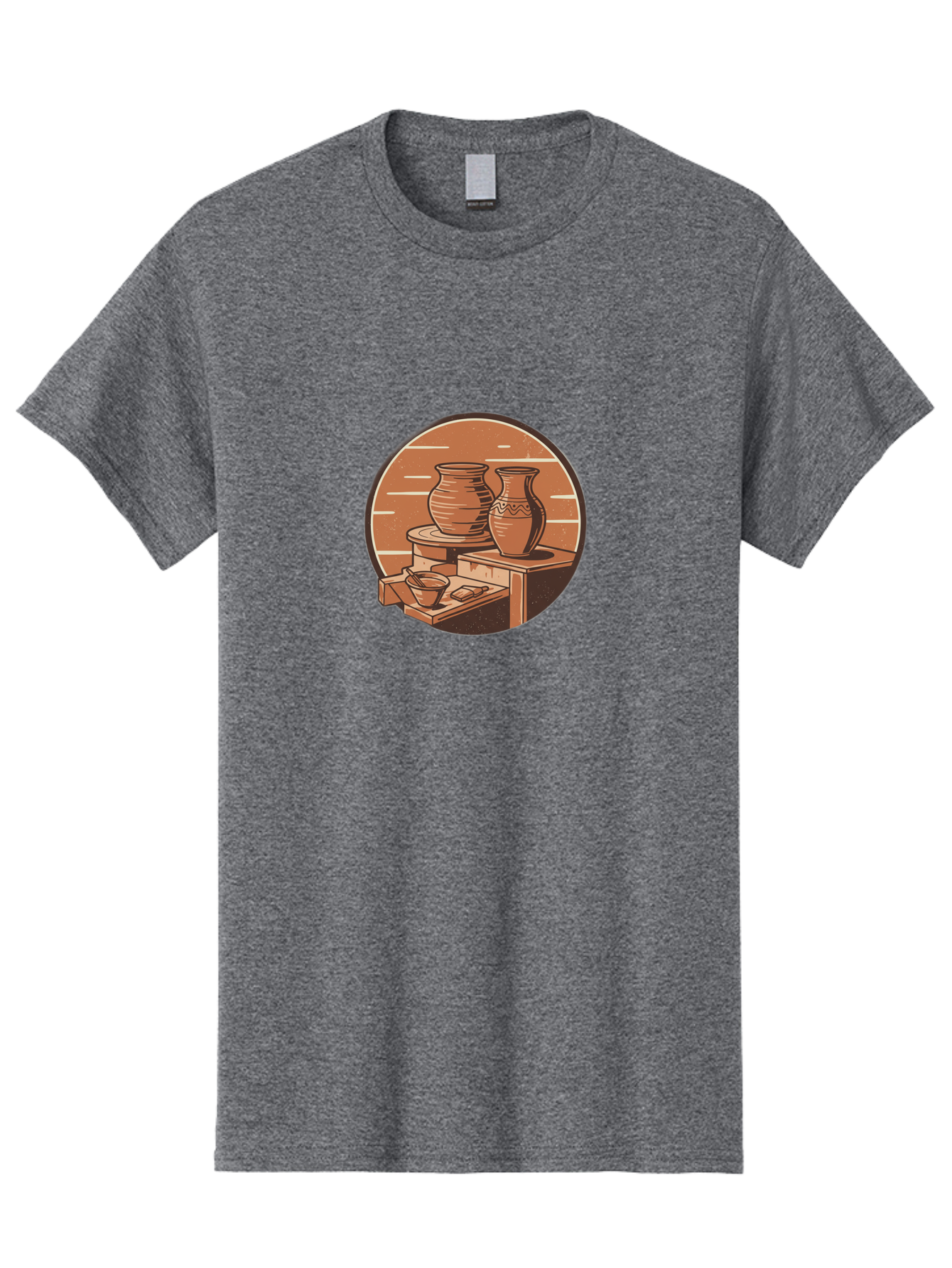 Potter-S-Wheel-3 Men'S Graphic Tee, 100% Cotton, Comfortable Casual Summer Wear, Machine Washable, Pottery Worktable, Clay Pottery, Ceramics, Handmade Crafts, Potter'S Wheel, Artisan Work, Creative Process, Pottery Making, Artistic Expression, Bab234