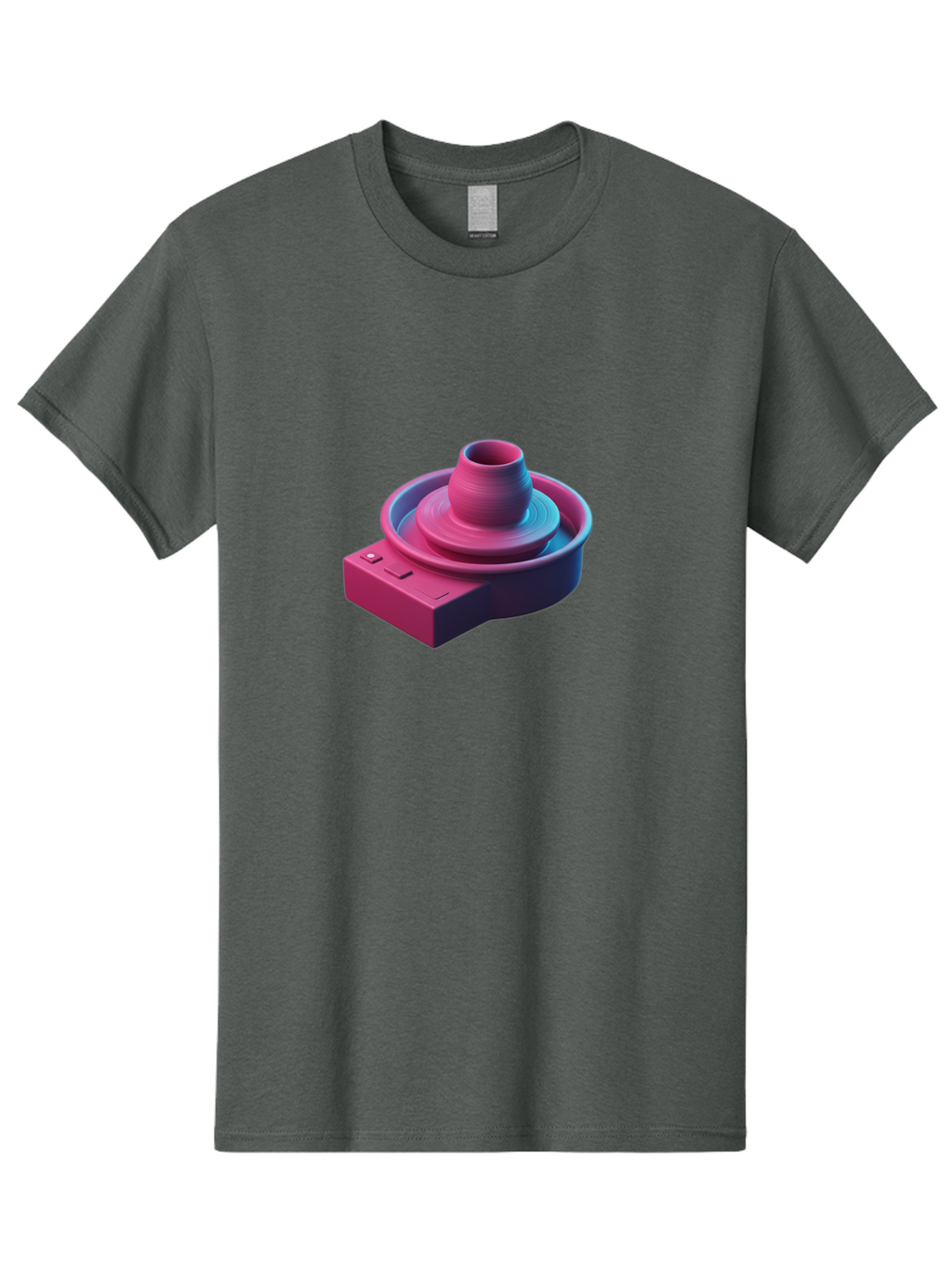 Potter-S-Wheel-6 Men'S Graphic Tee, 100% Cotton, Comfortable Casual Summer Wear, Machine Washable, Potter'S Wheel, Clay Pot, Ceramic Art, Pottery Making, Creative Process, Handmade Crafts, 3D Rendering, Artistic Expression, Studio Equipment Bab237