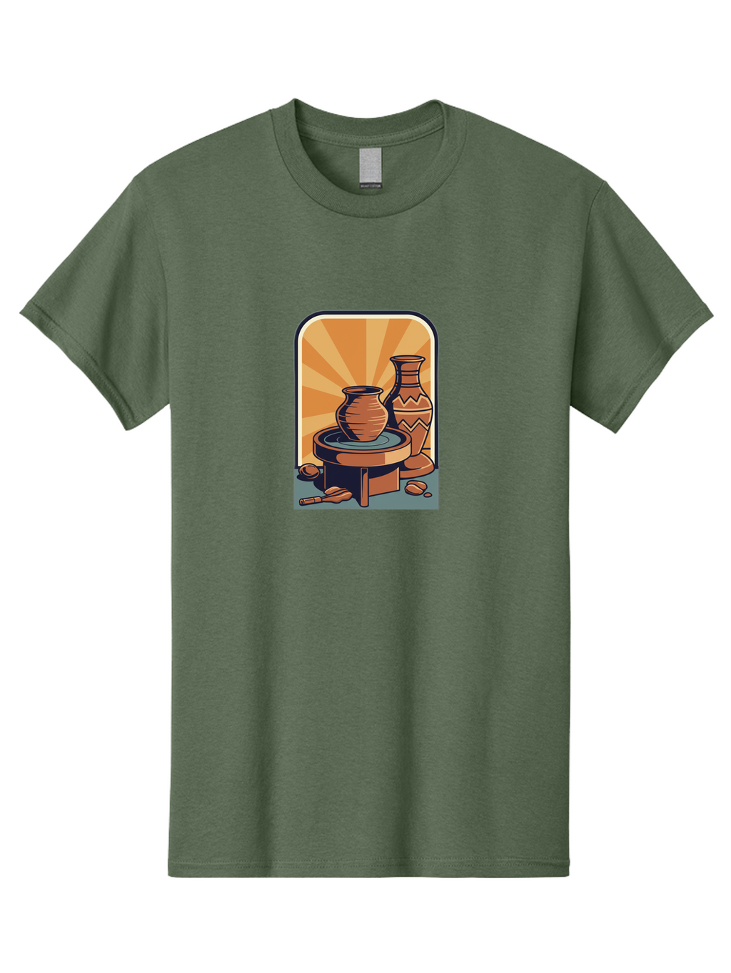 Potter-S-Wheel Men'S Graphic Tee, 100% Cotton, Comfortable Casual Summer Wear, Machine Washable, Pottery, Clay Pots, Ceramics, Creative Art, Potter'S Wheel, Artistic Expression, Craftsmanship, Handmade, Pottery Making, Clay Modeling Bab240
