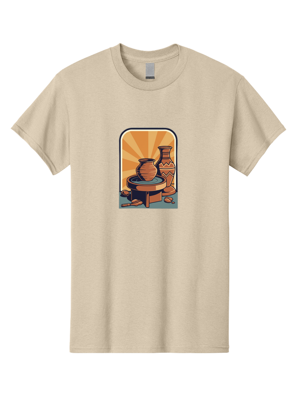Potter-S-Wheel Men'S Graphic Tee, 100% Cotton, Comfortable Casual Summer Wear, Machine Washable, Pottery, Clay Pots, Ceramics, Creative Art, Potter'S Wheel, Artistic Expression, Craftsmanship, Handmade, Pottery Making, Clay Modeling Bab240