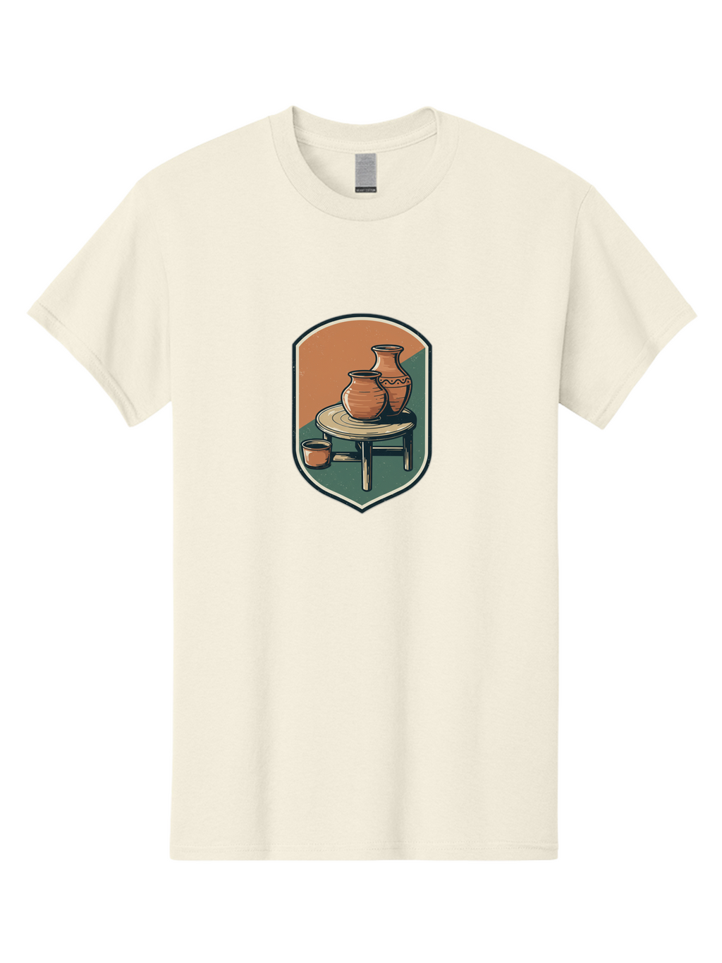 Pottery-On-Table Men'S Graphic Tee, 100% Cotton, Comfortable Casual Summer Wear, Machine Washable, Clay Pots, Earthy Tones, Ceramic Vases, Table Setting, Rustic Charm, Vintage Decor, Pottery, Traditional Craftsmanship, Handmade Ceramics Bab244
