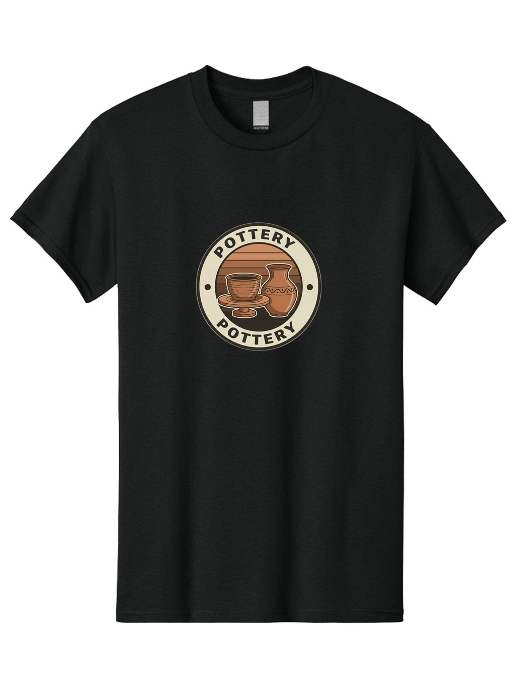 Pottery-Pottery Men'S Graphic Tee, 100% Cotton, Comfortable Casual Summer Wear, Machine Washable, Handmade Ceramics, Clay Pottery, Decorative Vases, Pottery Wheel, Ceramic Art, Brown Pottery, Pottery Designs, Handcrafted Pottery, Bab245