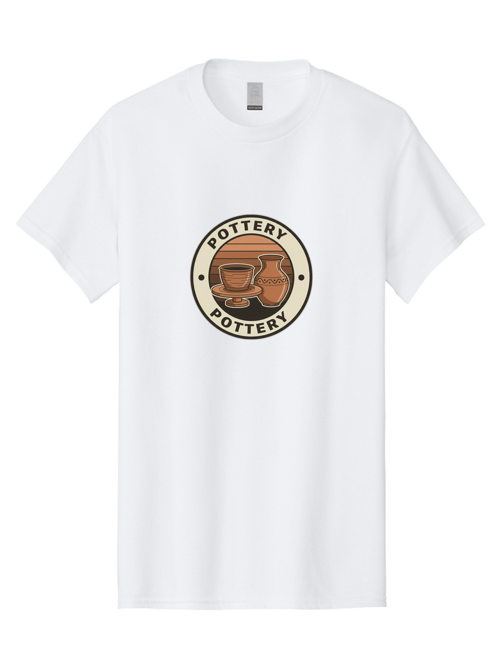 Pottery-Pottery Men'S Graphic Tee, 100% Cotton, Comfortable Casual Summer Wear, Machine Washable, Handmade Ceramics, Clay Pottery, Decorative Vases, Pottery Wheel, Ceramic Art, Brown Pottery, Pottery Designs, Handcrafted Pottery, Bab245