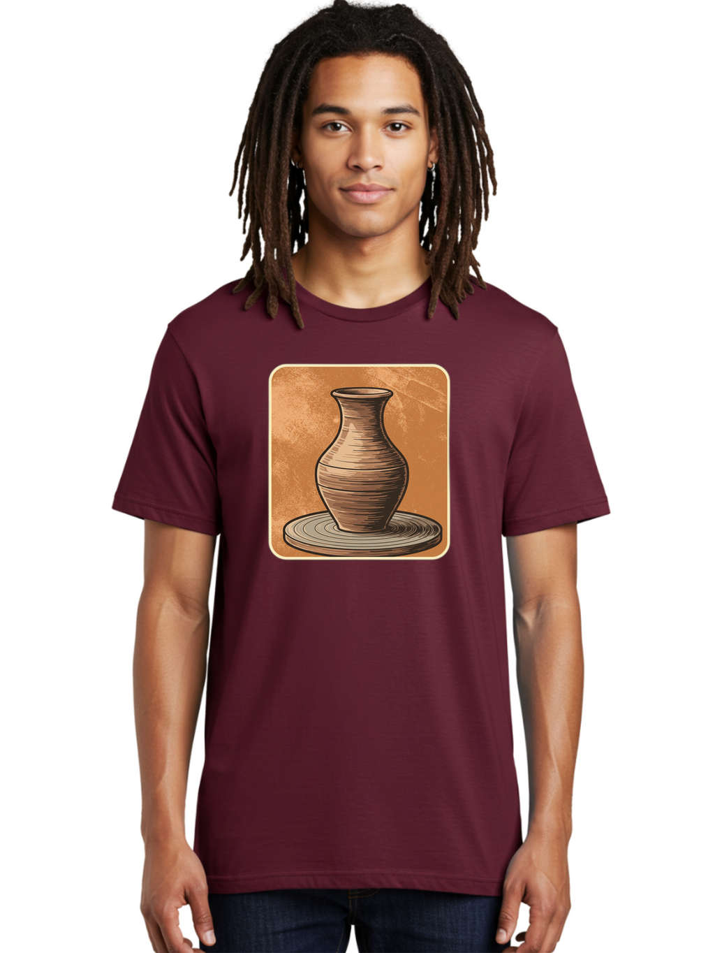 Pottery-Vase Men'S Graphic Tee, 100% Cotton, Comfortable Casual Summer Wear, Machine Washable, Pottery Wheel, Clay Vase, Handmade Ceramics, Artisanal Craftsmanship, Traditional Pottery, Earthenware, Terracotta, Pottery Making, Clay Modeling, Bab246