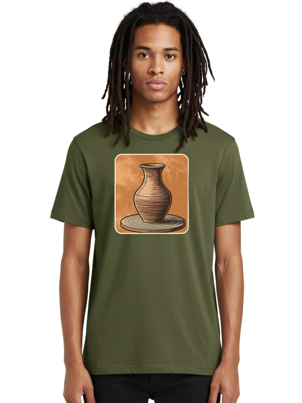 Pottery-Vase Men'S Graphic Tee, 100% Cotton, Comfortable Casual Summer Wear, Machine Washable, Pottery Wheel, Clay Vase, Handmade Ceramics, Artisanal Craftsmanship, Traditional Pottery, Earthenware, Terracotta, Pottery Making, Clay Modeling, Bab246