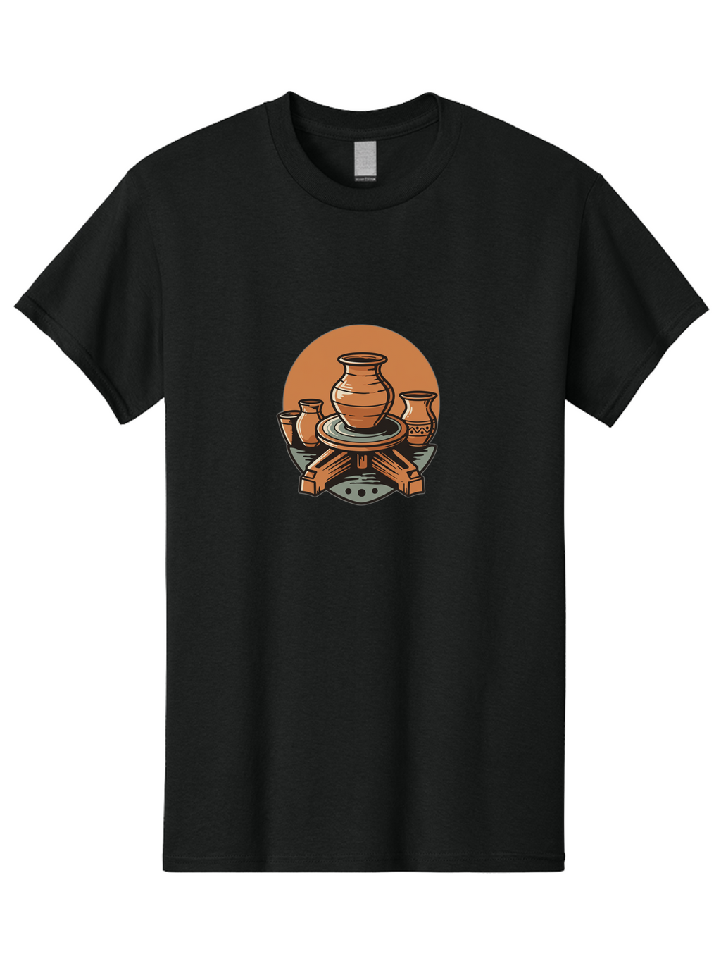 Pottery-Wheel-1 Men'S Graphic Tee, 100% Cotton, Comfortable Casual Summer Wear, Machine Washable, Pottery Wheel, Clay Pot, Ceramic Art, Handmade Crafts, Traditional Pottery, Potter'S Wheel In Action, Clay Modeling, Artisanal Crafts Bab249