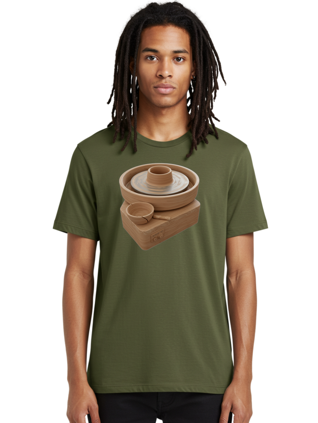 Pottery-Wheel-4 Men'S Graphic Tee, 100% Cotton, Comfortable Casual Summer Wear, Machine Washable, Potter'S Wheel, Clay Pot, Ceramics, Pottery Wheel, Handmade Crafts, Creative Art, Pottery Tools, Artisan Work, Clay Modeling, Pottery Making Bab252