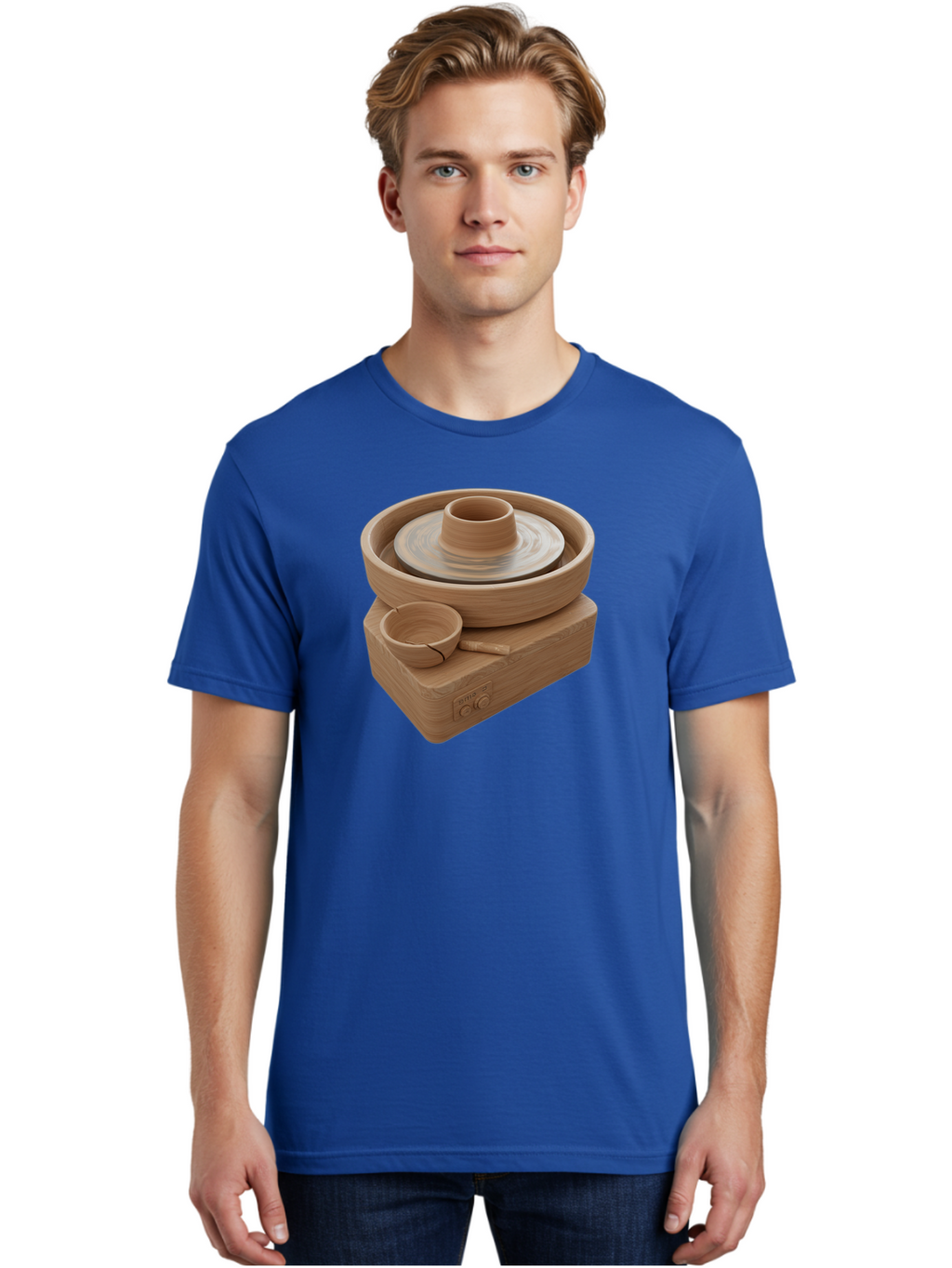 Pottery-Wheel-4 Men'S Graphic Tee, 100% Cotton, Comfortable Casual Summer Wear, Machine Washable, Potter'S Wheel, Clay Pot, Ceramics, Pottery Wheel, Handmade Crafts, Creative Art, Pottery Tools, Artisan Work, Clay Modeling, Pottery Making Bab252