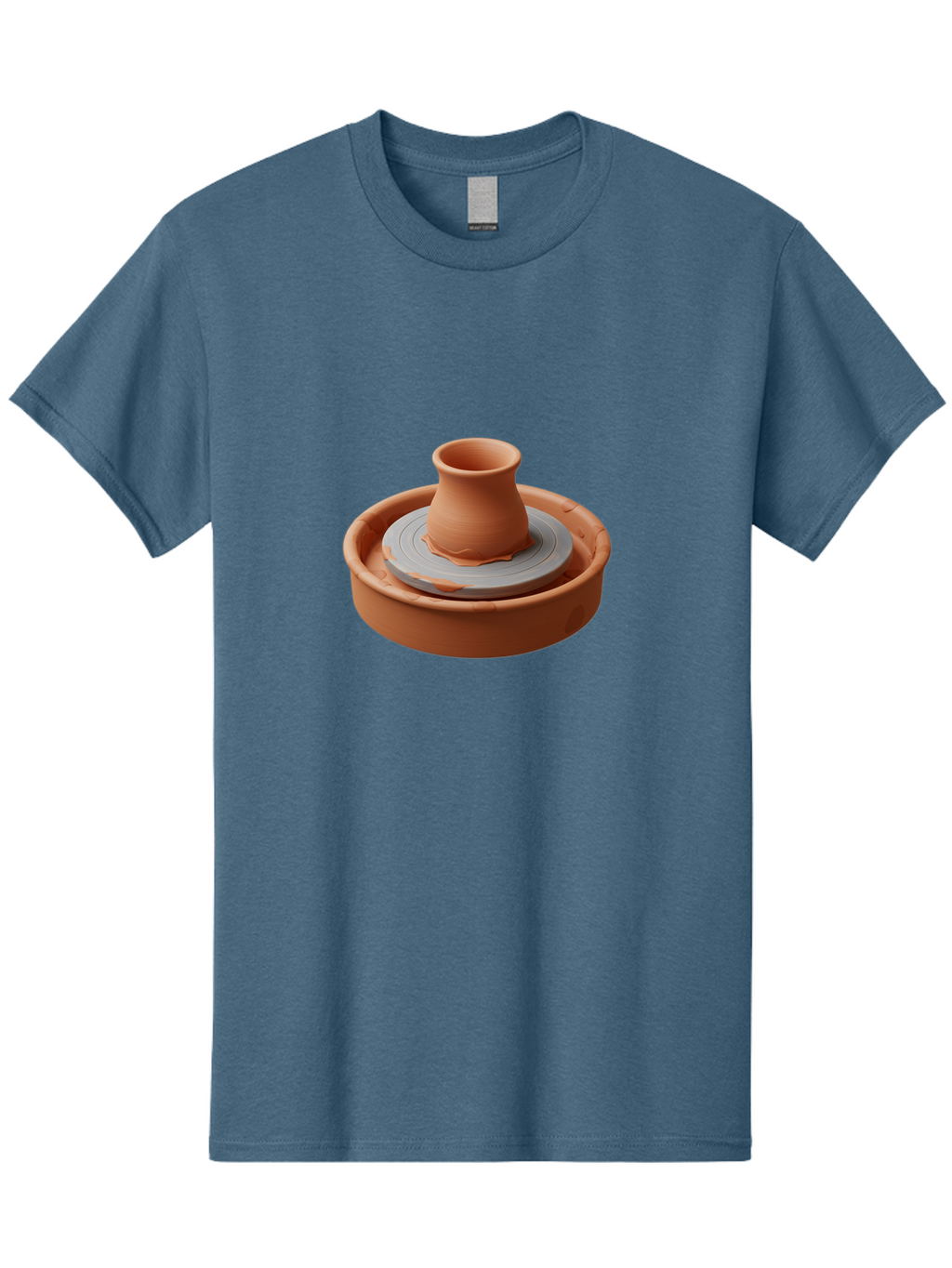 Pottery-Wheel-Clay-Pot Men'S Graphic Tee, 100% Cotton, Comfortable Casual Summer Wear, Machine Washable, Pottery Wheel, Clay Pot, Ceramics, Handmade, Craftsmanship, Creative Process, Clay Modeling, Artisanal, Pottery Making, Terracotta, Bab253