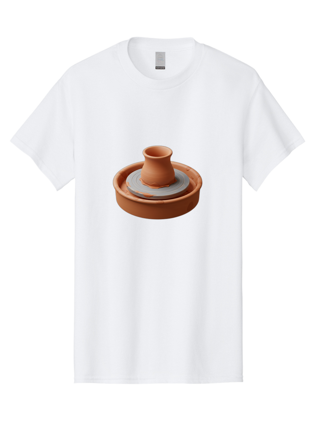 Pottery-Wheel-Clay-Pot Men'S Graphic Tee, 100% Cotton, Comfortable Casual Summer Wear, Machine Washable, Pottery Wheel, Clay Pot, Ceramics, Handmade, Craftsmanship, Creative Process, Clay Modeling, Artisanal, Pottery Making, Terracotta, Bab253