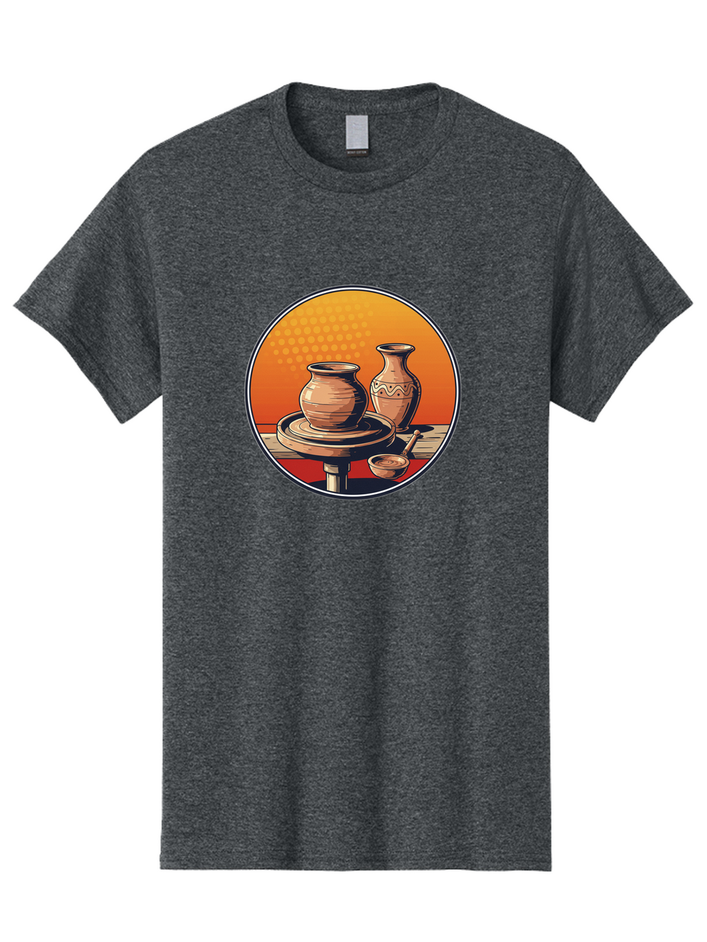 Pottery-Wheel Men'S Graphic Tee, 100% Cotton, Comfortable Casual Summer Wear, Machine Washable, Pottery Wheel, Clay Pot, Handmade Ceramics, Pottery Tools, Creative Process, Ceramic Art, Traditional Craftsmanship, Artisanal Pottery Bab255