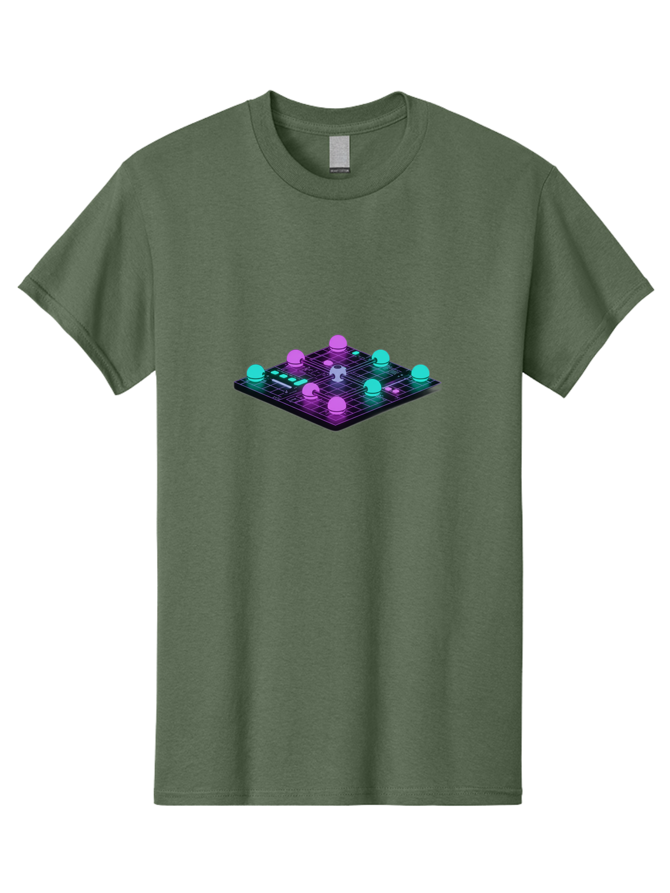 Puzzle-Grid Men'S Graphic Tee, 100% Cotton, Comfortable Casual Summer Wear, Machine Washable, Game Board, Strategy Game, Puzzle Pieces, Neon Lights, Grid Pattern, Futuristic Design, Interactive Gameplay, 3D Graphics Bab270