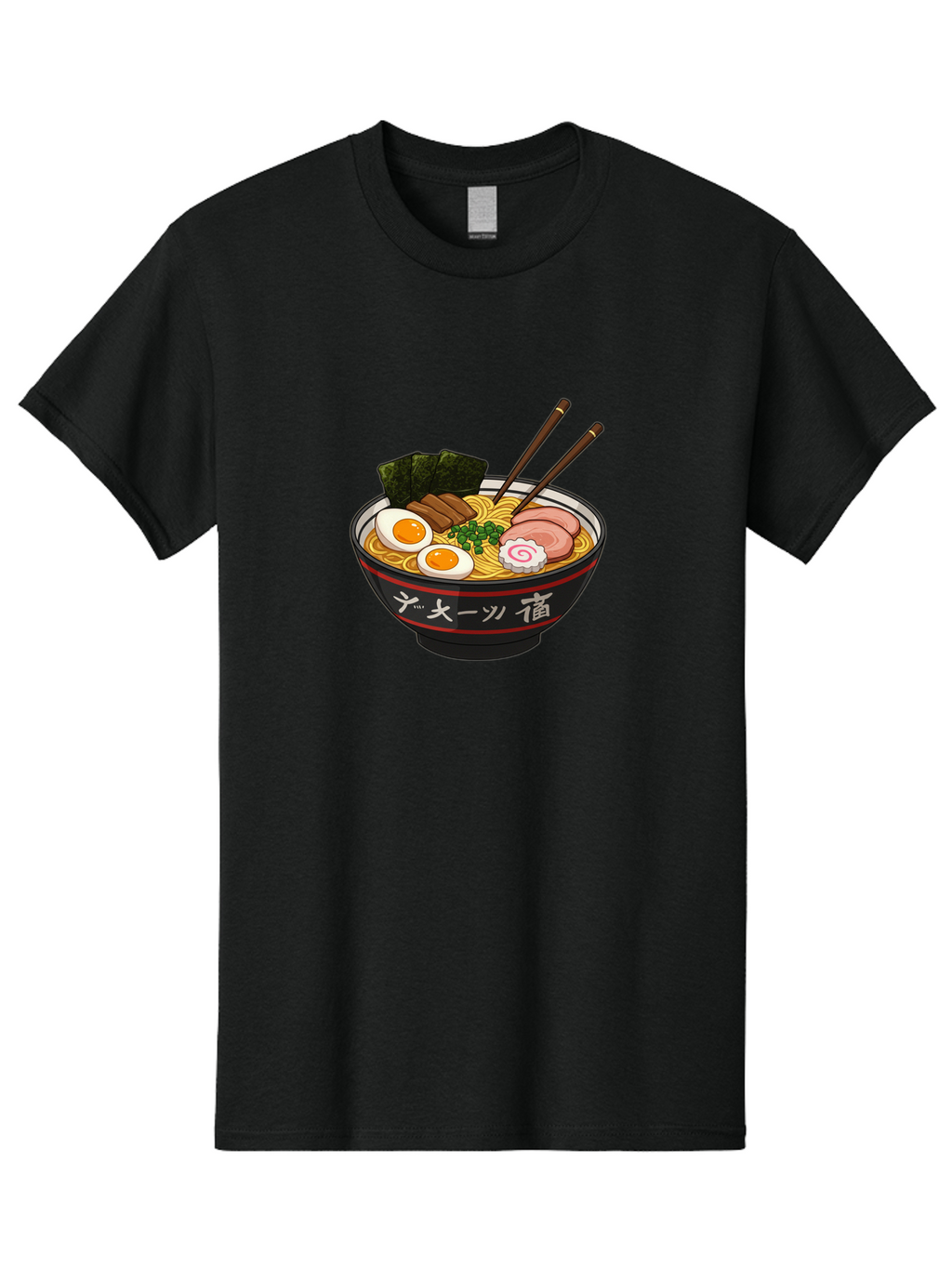 Ramen-10 Men'S Graphic Tee, 100% Cotton, Comfortable Casual Summer Wear, Machine Washable, Ramen Noodles, Japanese Cuisine, Savory Broth, Boiled Egg, Sliced Pork, Seaweed, Chopsticks, Asian Food, Noodle Soup Bab276
