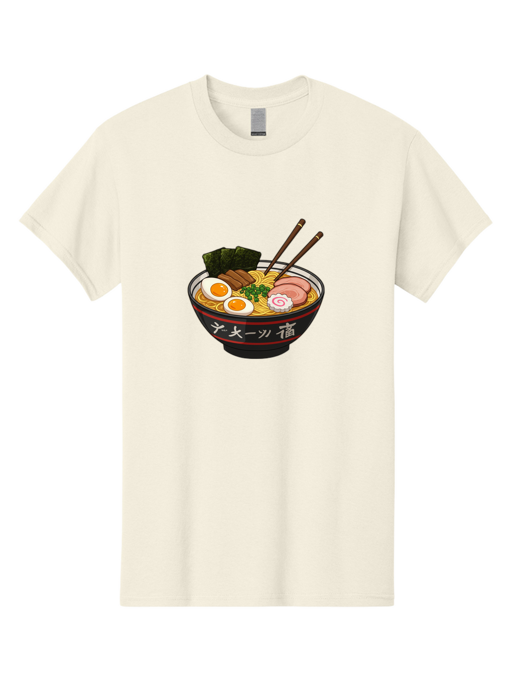 Ramen-10 Men'S Graphic Tee, 100% Cotton, Comfortable Casual Summer Wear, Machine Washable, Ramen Noodles, Japanese Cuisine, Savory Broth, Boiled Egg, Sliced Pork, Seaweed, Chopsticks, Asian Food, Noodle Soup Bab276
