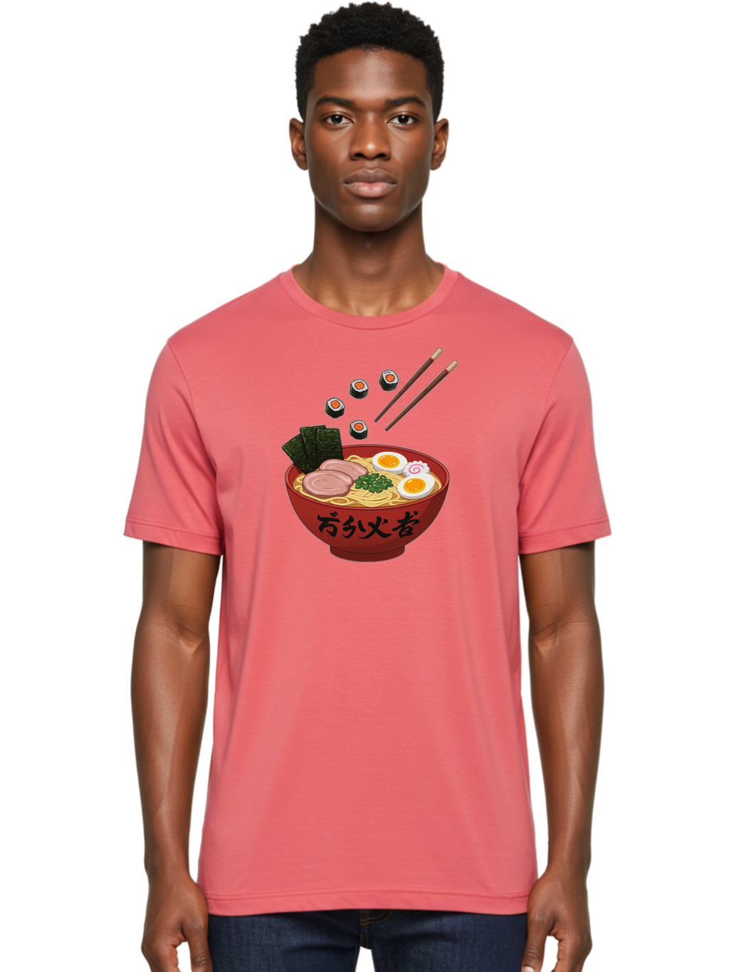 Ramen-11 Men'S Graphic Tee, 100% Cotton, Comfortable Casual Summer Wear, Machine Washable, Ramen Noodles, Japanese Cuisine, Savory Soup, Boiled Egg, Sliced Meat, Seaweed, Sushi Rolls, Chopsticks, Naruto, Asian Food, Noodle Bowl Bab277