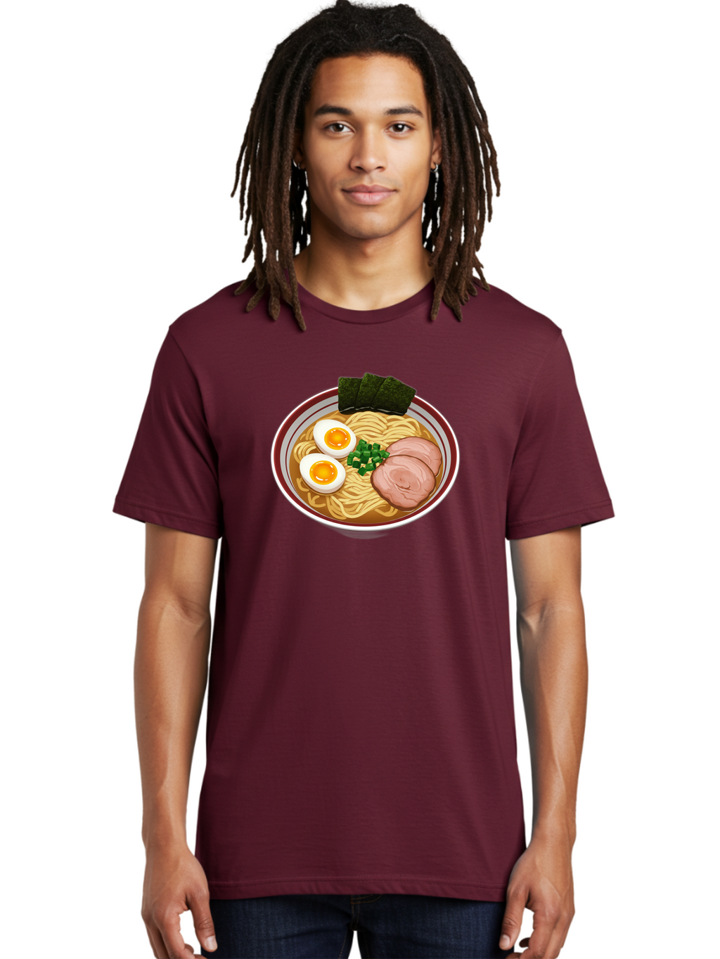 Ramen-13 Men'S Graphic Tee, 100% Cotton, Comfortable Casual Summer Wear, Machine Washable, Bowl Of Ramen, Steaming Hot Noodles, Sliced Pork, Soft-Boiled Egg, Seaweed, Green Onions, Savory Broth, Japanese Cuisine, Comforting Dish, Noodle Soup Bab279