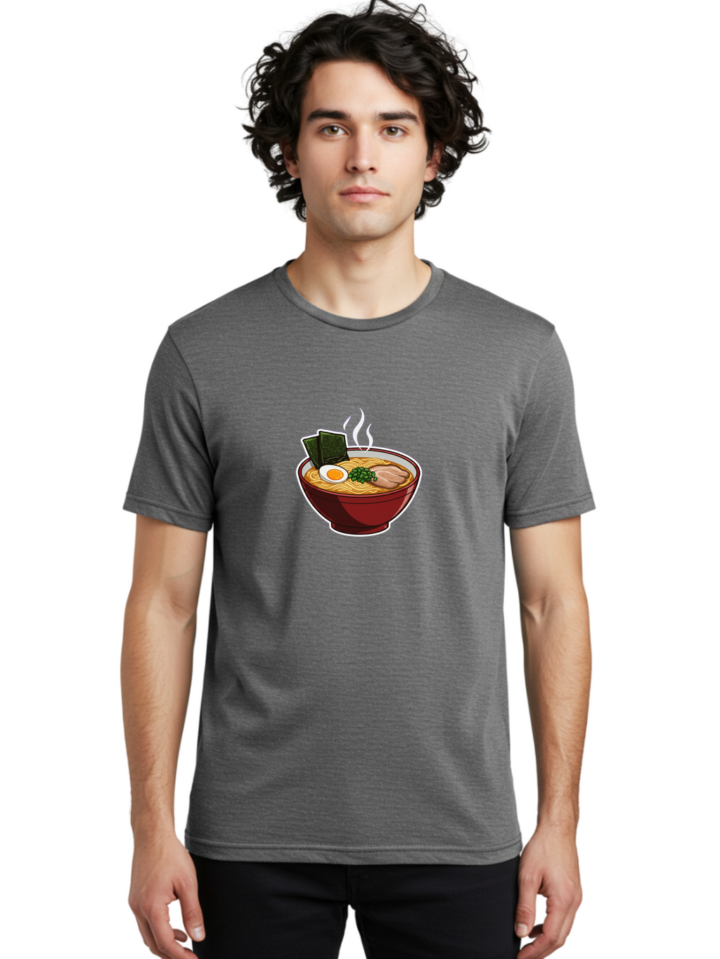 Ramen-15 Men'S Graphic Tee, 100% Cotton, Comfortable Casual Summer Wear, Machine Washable, Steaming Hot Ramen, Japanese Noodle Soup, Boiled Egg, Green Onions, Slices Of Pork, Seaweed, Savory Broth, Asian Cuisine, Comfort Food, Noodle Dishes Bab281