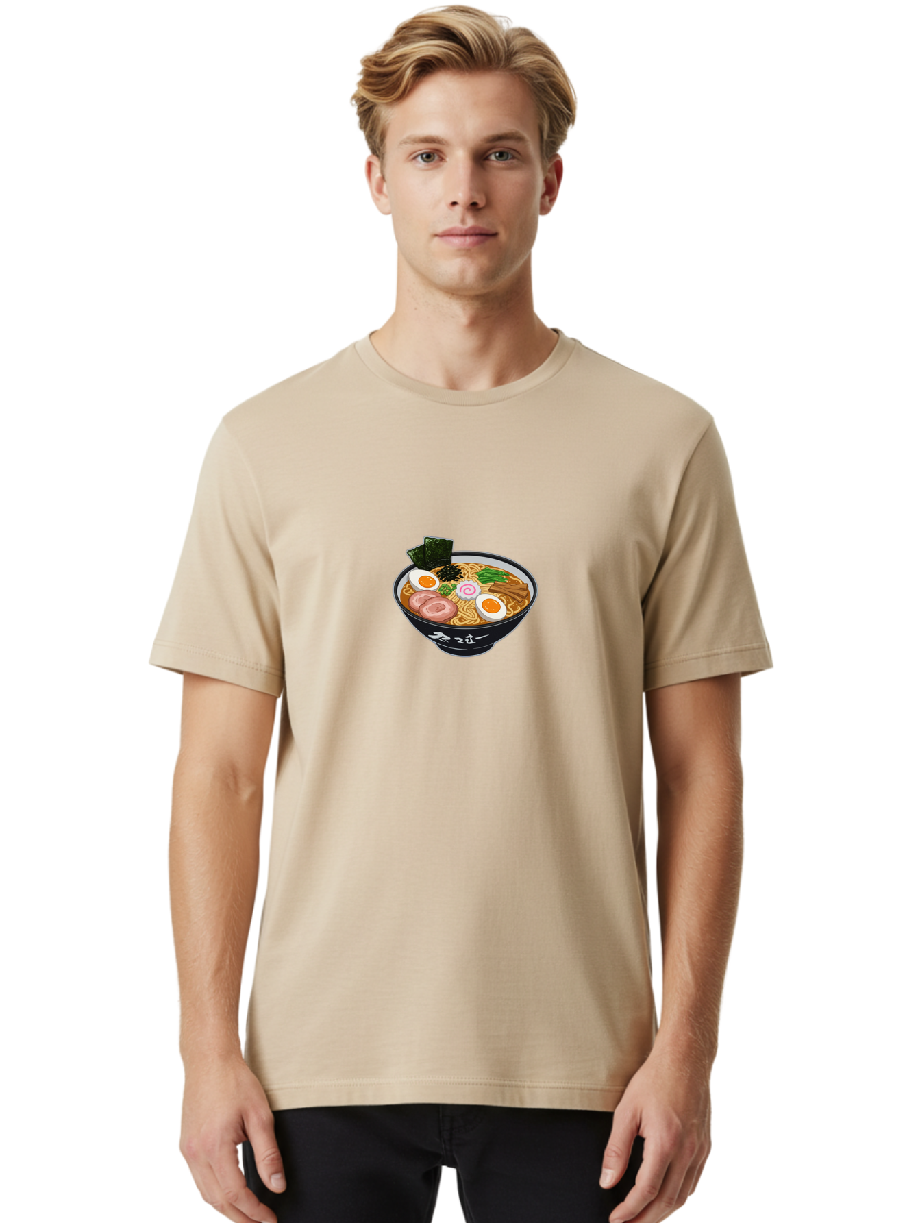 Ramen-3 Men'S Graphic Tee, 100% Cotton, Comfortable Casual Summer Wear, Machine Washable, Ramen Noodles, Japanese Cuisine, Hearty Bowl, Savory Broth, Boiled Egg, Sliced Pork, Green Onions, Seaweed, Asian Food, Comfort Food, Noodle Soup Bab283
