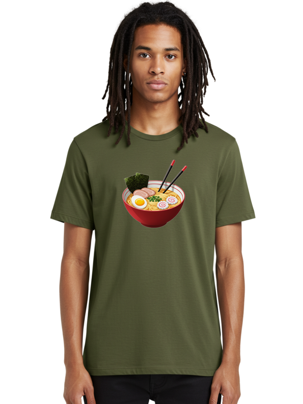 Ramen-6 Men'S Graphic Tee, 100% Cotton, Comfortable Casual Summer Wear, Machine Washable, Steaming Hot Ramen, Japanese Cuisine, Noodle Soup, Boiled Egg, Sliced Pork, Green Onions, Seaweed, Chopsticks, Savory Broth, Comforting Meal, Bab286
