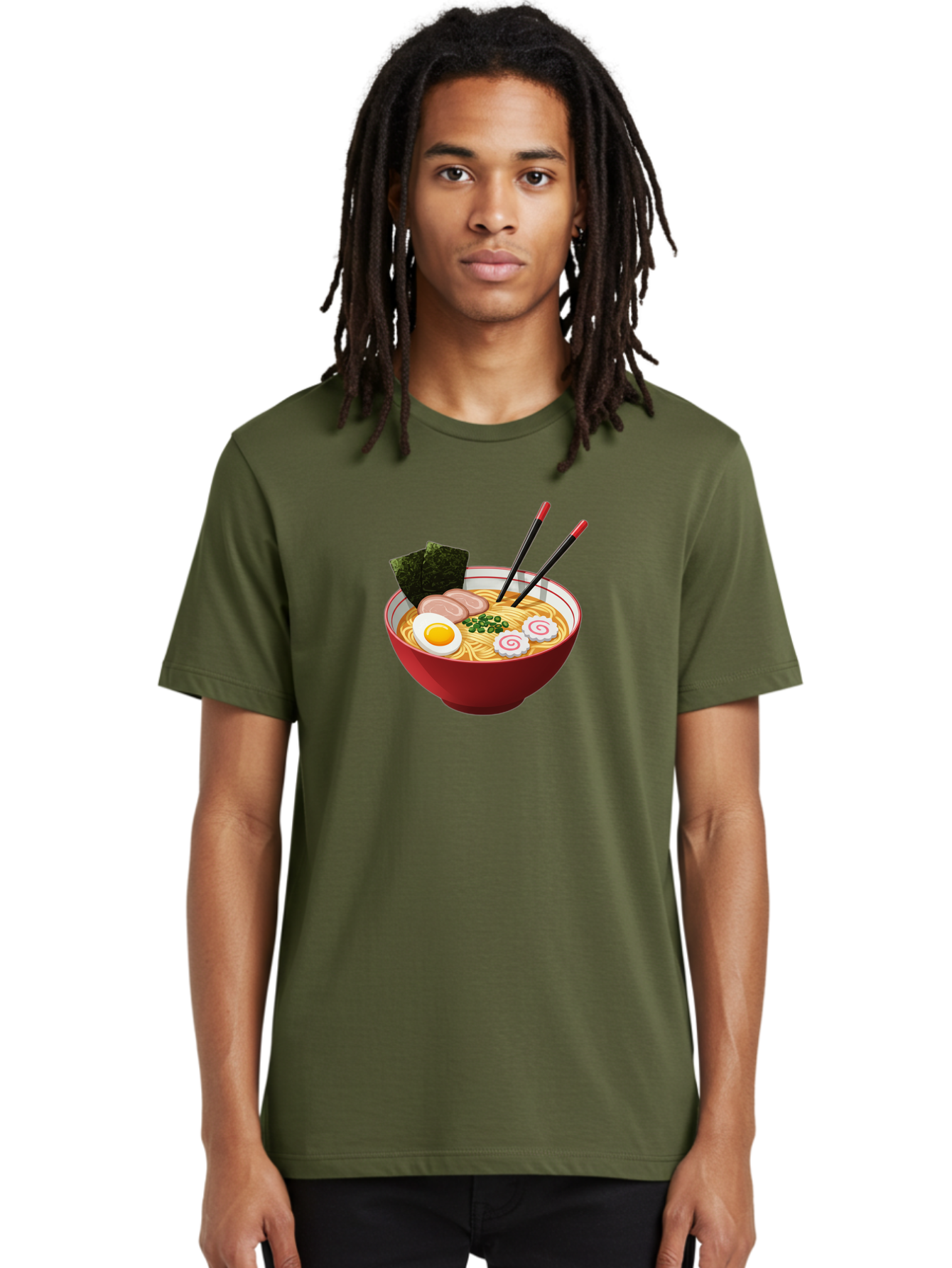 Ramen-6 Men'S Graphic Tee, 100% Cotton, Comfortable Casual Summer Wear, Machine Washable, Steaming Hot Ramen, Japanese Cuisine, Noodle Soup, Boiled Egg, Sliced Pork, Green Onions, Seaweed, Chopsticks, Savory Broth, Comforting Meal, Bab286