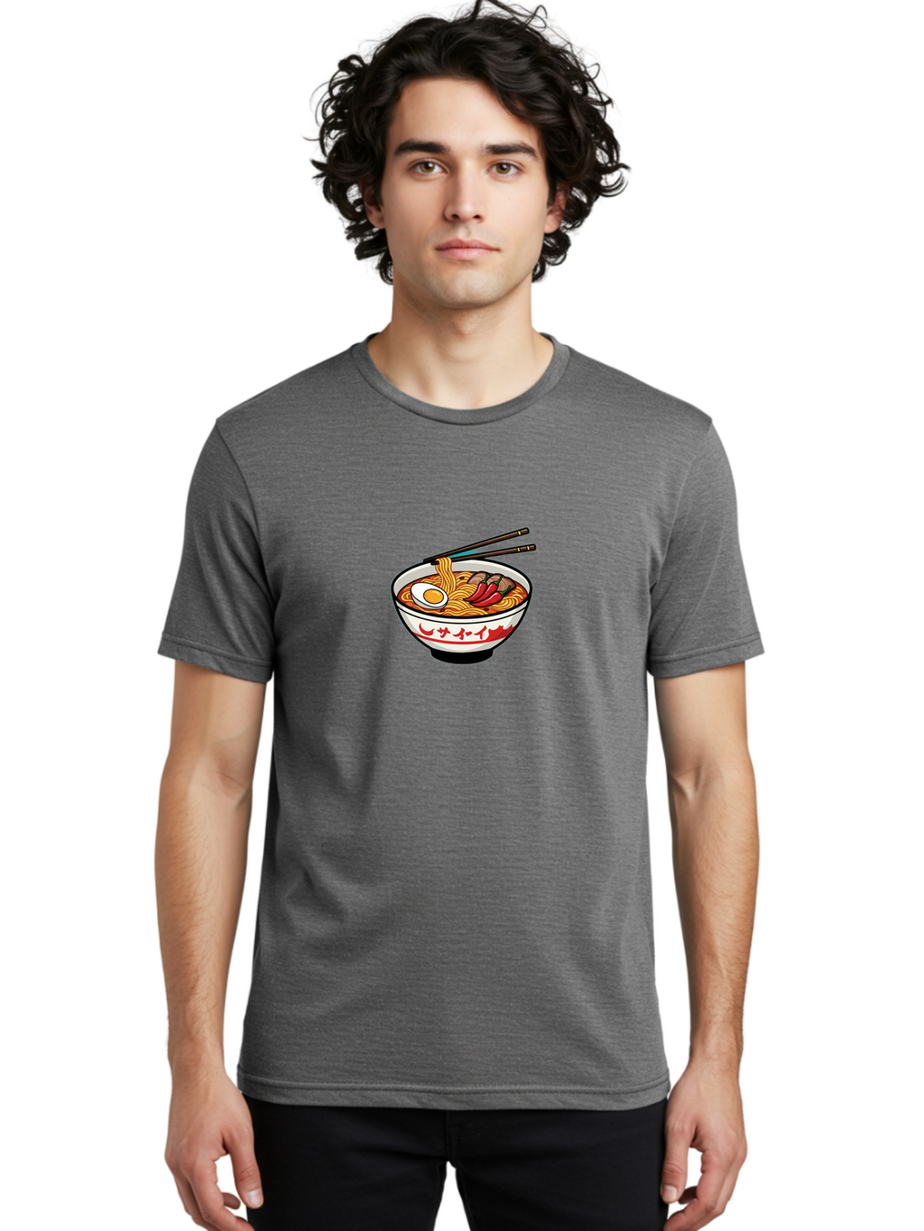 Ramen-Bowl-9 Men'S Graphic Tee, 100% Cotton, Comfortable Casual Summer Wear, Machine Washable, Bowl Of Ramen, Japanese Noodle Soup, Spicy Food, Hot Meal, Savory Dish, Noodle Bowl, Steaming Hot, Egg, Meat, Chili Peppers, Asian Cuisine, Bab299