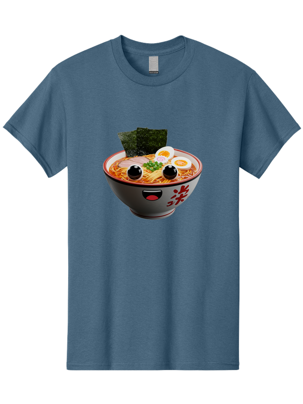 Ramen-Noodle Men'S Graphic Tee, 100% Cotton, Comfortable Casual Summer Wear, Machine Washable, Steaming Bowl Of Ramen, Japanese Cuisine, Noodle Soup, Sliced Pork, Boiled Egg, Green Onions, Seaweed, Cartoonish Illustration, Kawaii Food, Bab308