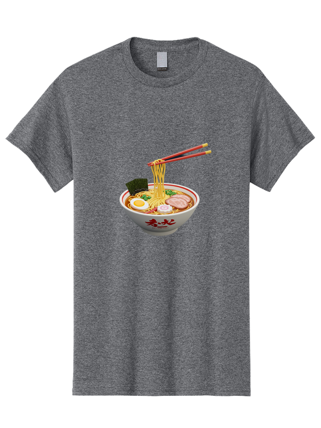 Ramen-Noodles-6 Men'S Graphic Tee, 100% Cotton, Comfortable Casual Summer Wear, Machine Washable, Steaming Bowl Of Ramen, Japanese Noodle Soup, Boiled Egg, Sliced Pork, Seaweed, Green Onions, Chopsticks, Asian Cuisine, Savory Broth, Bab314