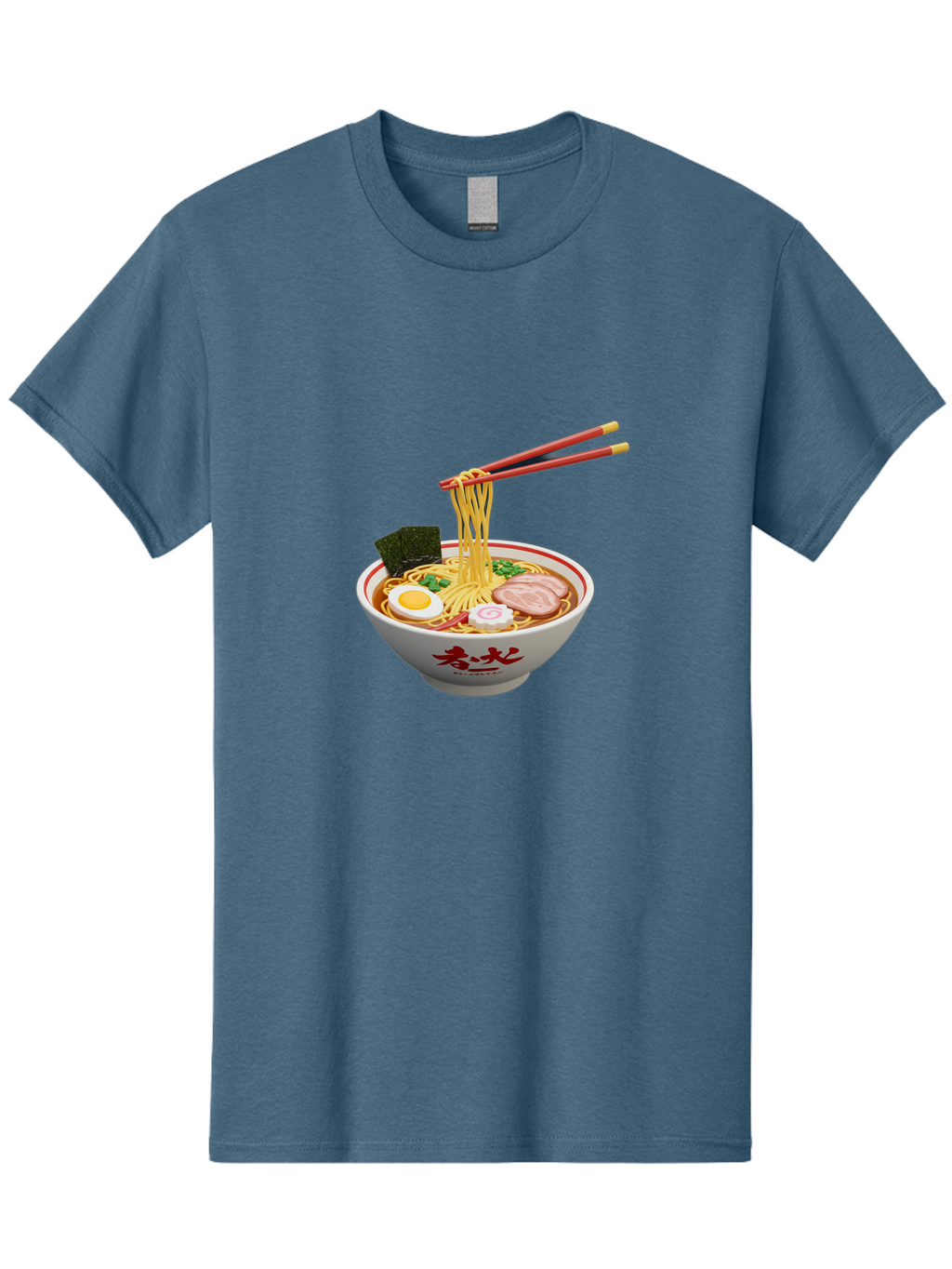 Ramen-Noodles-6 Men'S Graphic Tee, 100% Cotton, Comfortable Casual Summer Wear, Machine Washable, Steaming Bowl Of Ramen, Japanese Noodle Soup, Boiled Egg, Sliced Pork, Seaweed, Green Onions, Chopsticks, Asian Cuisine, Savory Broth, Bab314