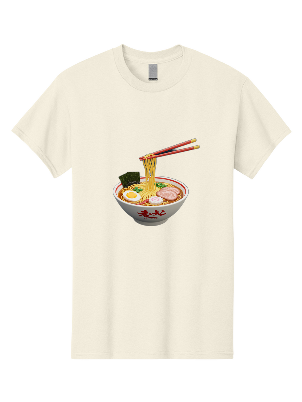 Ramen-Noodles-6 Men'S Graphic Tee, 100% Cotton, Comfortable Casual Summer Wear, Machine Washable, Steaming Bowl Of Ramen, Japanese Noodle Soup, Boiled Egg, Sliced Pork, Seaweed, Green Onions, Chopsticks, Asian Cuisine, Savory Broth, Bab314