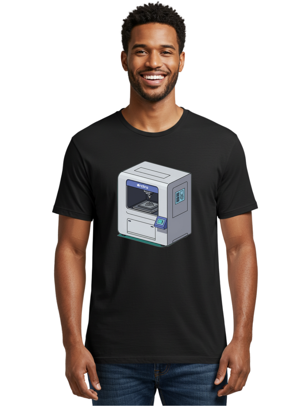 Rcbro-3D-Printer Men'S Graphic Tee, 100% Cotton, Comfortable Casual Summer Wear, Machine Washable, 3D Printing Technology, Rcbro 3D Printer, Digital Fabrication, Additive Manufacturing, Precision Engineering, Innovative Design, Bab323