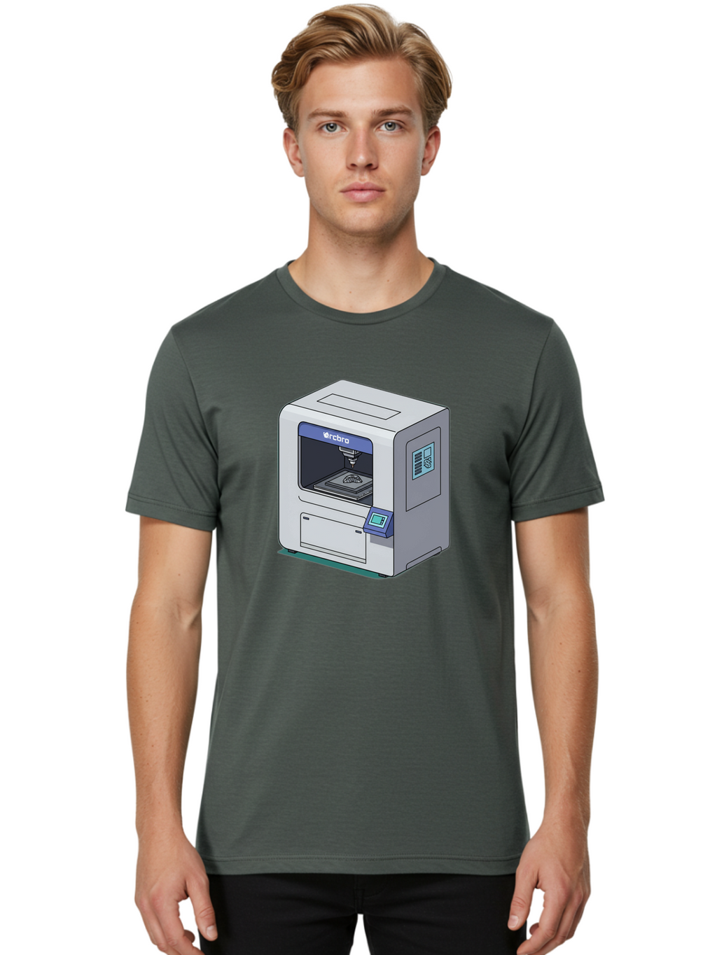 Rcbro-3D-Printer Men'S Graphic Tee, 100% Cotton, Comfortable Casual Summer Wear, Machine Washable, 3D Printing Technology, Rcbro 3D Printer, Digital Fabrication, Additive Manufacturing, Precision Engineering, Innovative Design, Bab323