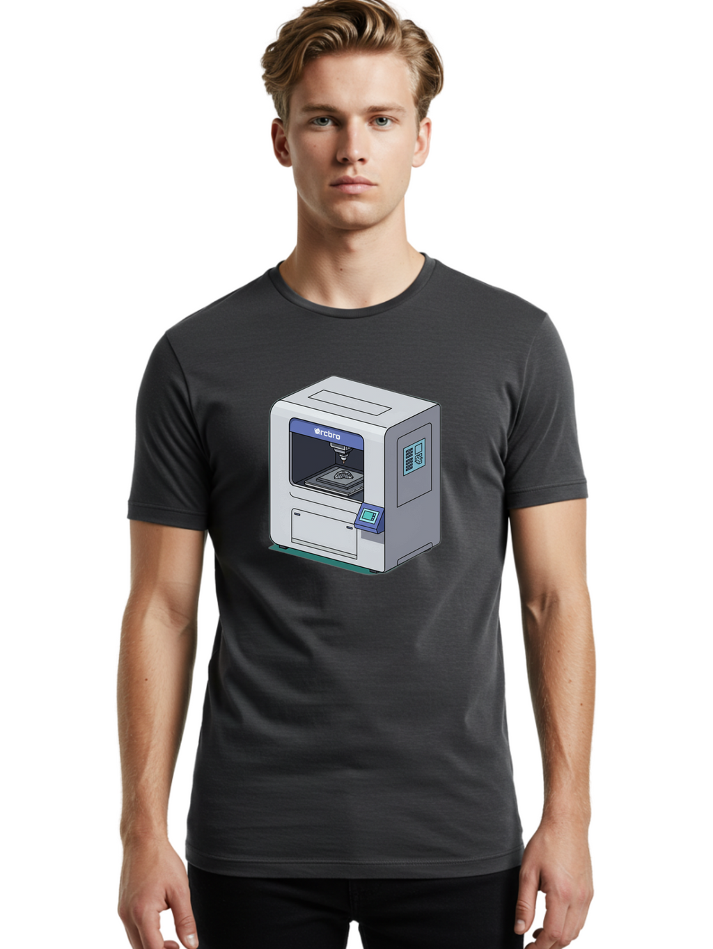 Rcbro-3D-Printer Men'S Graphic Tee, 100% Cotton, Comfortable Casual Summer Wear, Machine Washable, 3D Printing Technology, Rcbro 3D Printer, Digital Fabrication, Additive Manufacturing, Precision Engineering, Innovative Design, Bab323