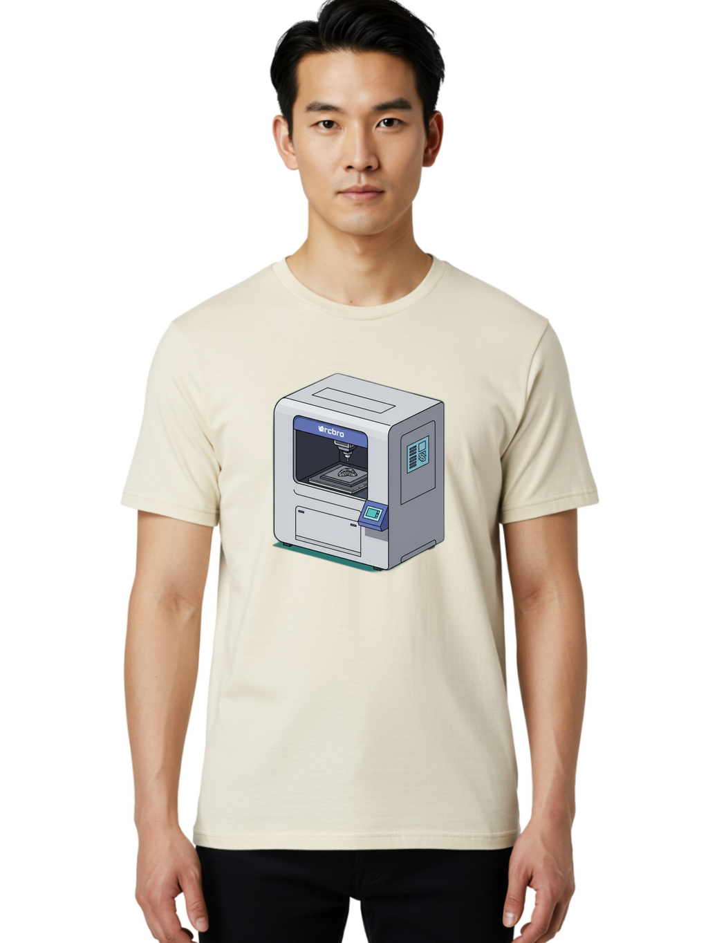 Rcbro-3D-Printer Men'S Graphic Tee, 100% Cotton, Comfortable Casual Summer Wear, Machine Washable, 3D Printing Technology, Rcbro 3D Printer, Digital Fabrication, Additive Manufacturing, Precision Engineering, Innovative Design, Bab323