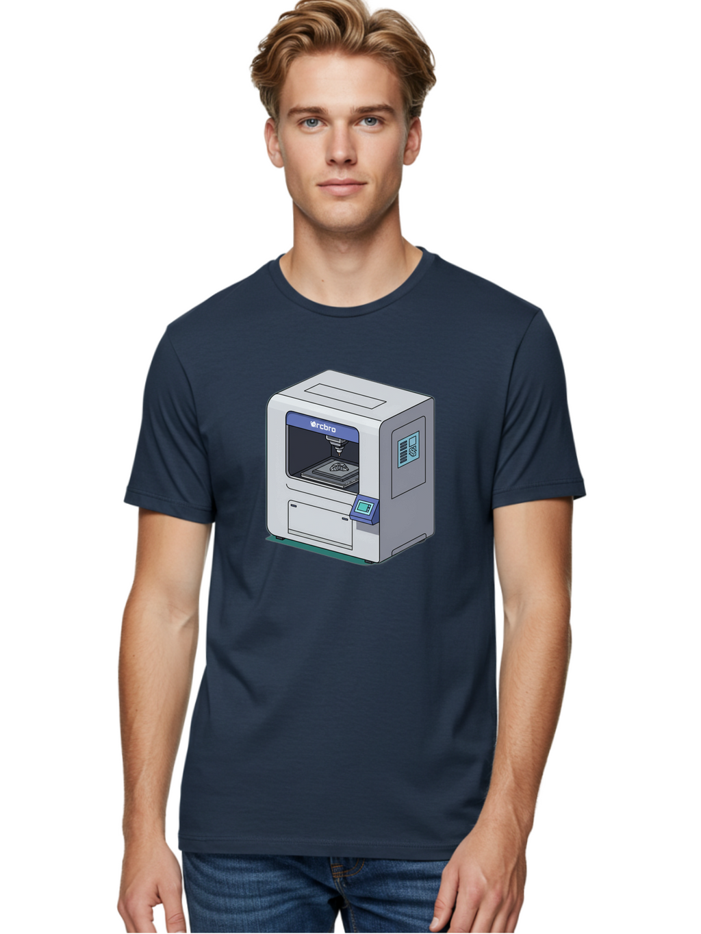 Rcbro-3D-Printer Men'S Graphic Tee, 100% Cotton, Comfortable Casual Summer Wear, Machine Washable, 3D Printing Technology, Rcbro 3D Printer, Digital Fabrication, Additive Manufacturing, Precision Engineering, Innovative Design, Bab323
