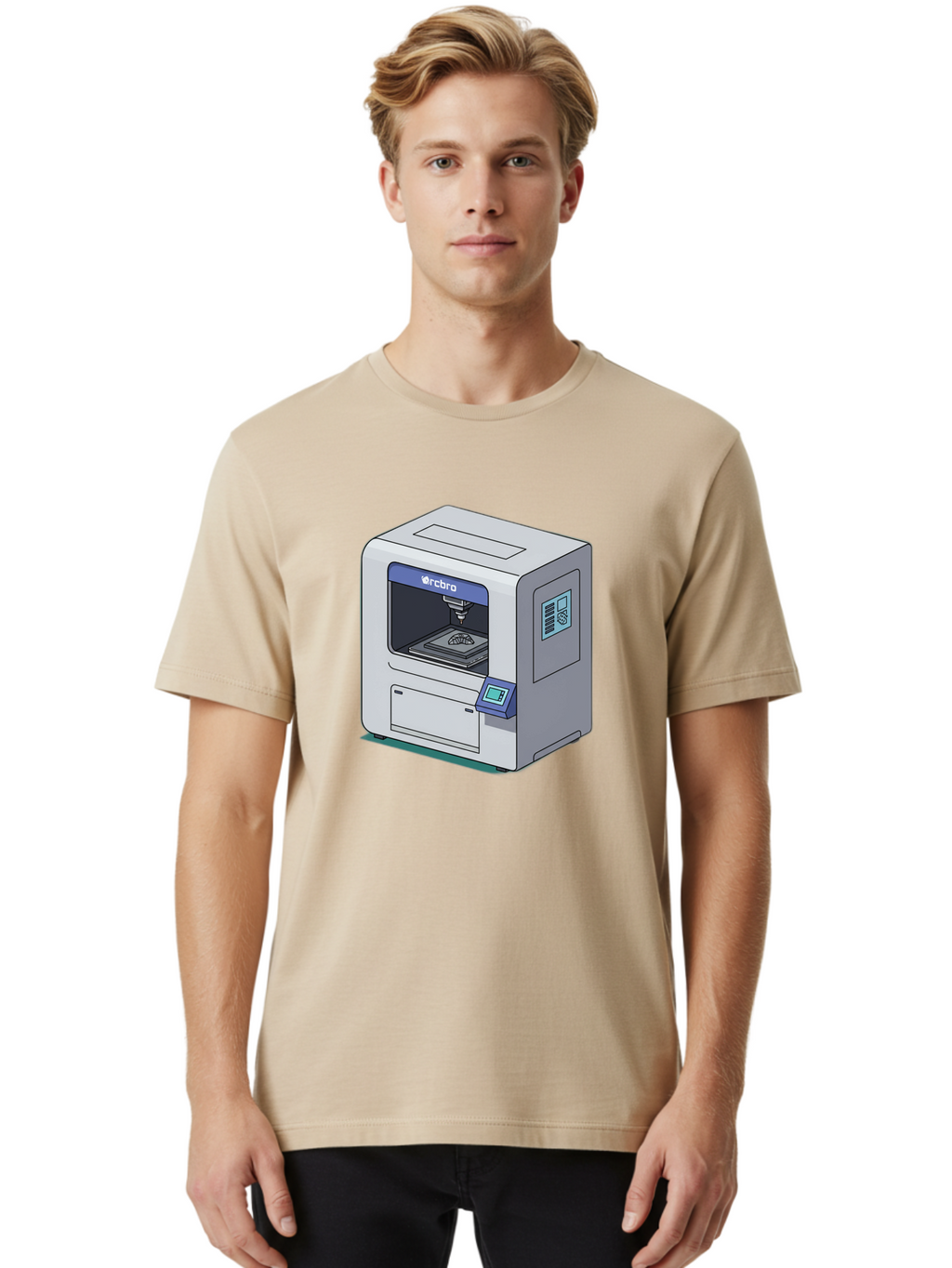 Rcbro-3D-Printer Men'S Graphic Tee, 100% Cotton, Comfortable Casual Summer Wear, Machine Washable, 3D Printing Technology, Rcbro 3D Printer, Digital Fabrication, Additive Manufacturing, Precision Engineering, Innovative Design, Bab323