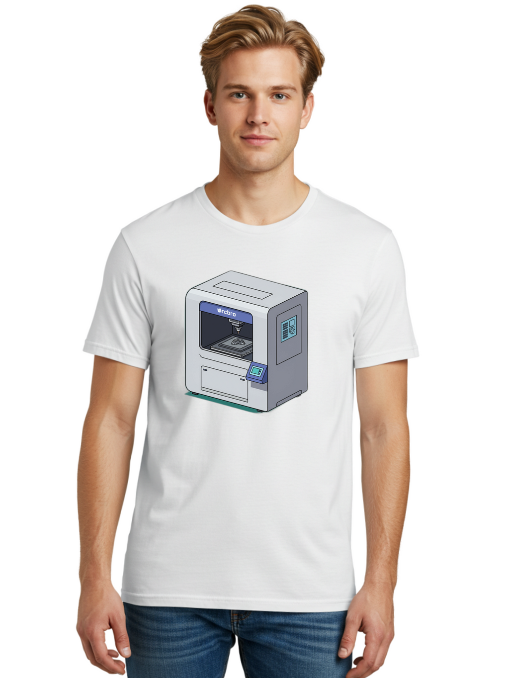 Rcbro-3D-Printer Men'S Graphic Tee, 100% Cotton, Comfortable Casual Summer Wear, Machine Washable, 3D Printing Technology, Rcbro 3D Printer, Digital Fabrication, Additive Manufacturing, Precision Engineering, Innovative Design, Bab323
