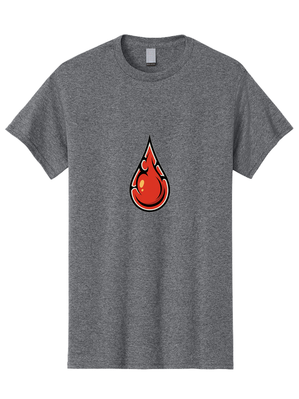 Red-Drop Men'S Graphic Tee, 100% Cotton, Comfortable Casual Summer Wear, Machine Washable, Flame Design, Teardrop Shape, Bold Graphics, Abstract Art, Vibrant Red, Dynamic Illustration, Stylized Flame, Modern Graphic Design, Fiery Element, Bab326