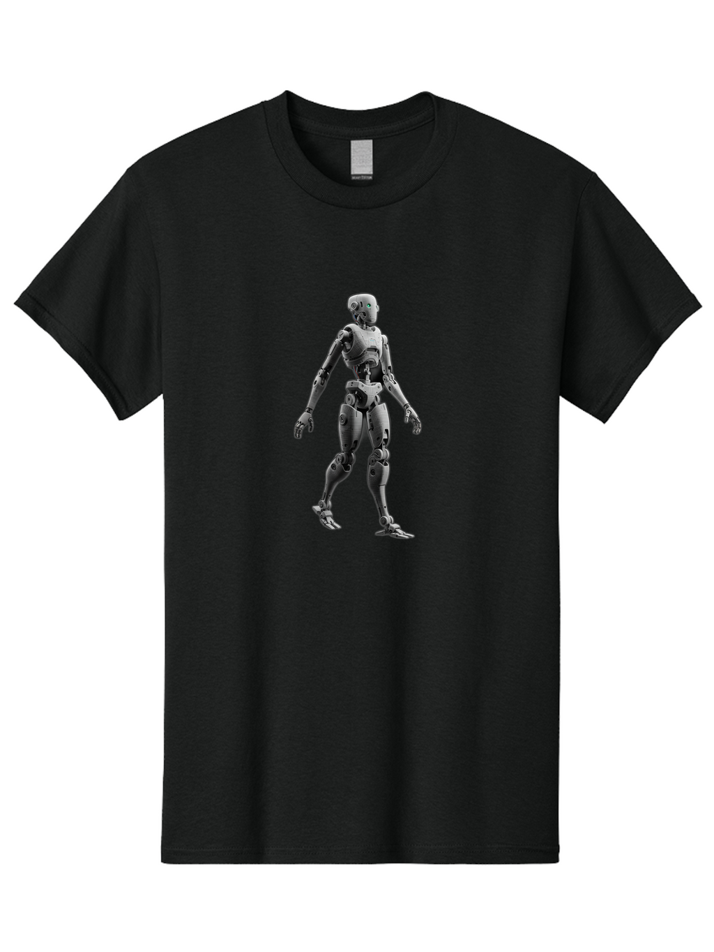 Robot-1 Men'S Graphic Tee, 100% Cotton, Comfortable Casual Summer Wear, Machine Washable, Humanoid Robot, Futuristic Technology, Artificial Intelligence, Robotic Limbs, Metallic Body, Sci-Fi Character, 3D Rendering, Robotic Design, Bab341