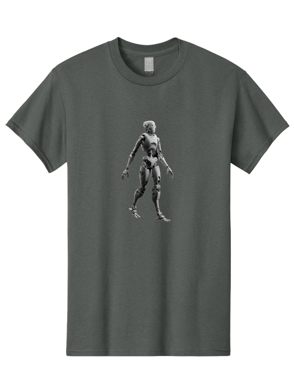 Robot-1 Men'S Graphic Tee, 100% Cotton, Comfortable Casual Summer Wear, Machine Washable, Humanoid Robot, Futuristic Technology, Artificial Intelligence, Robotic Limbs, Metallic Body, Sci-Fi Character, 3D Rendering, Robotic Design, Bab341