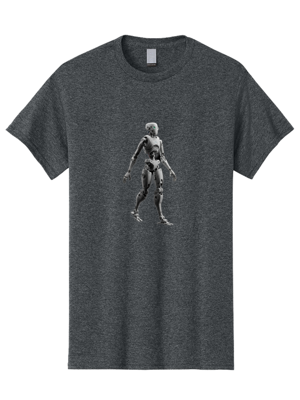 Robot-1 Men'S Graphic Tee, 100% Cotton, Comfortable Casual Summer Wear, Machine Washable, Humanoid Robot, Futuristic Technology, Artificial Intelligence, Robotic Limbs, Metallic Body, Sci-Fi Character, 3D Rendering, Robotic Design, Bab341