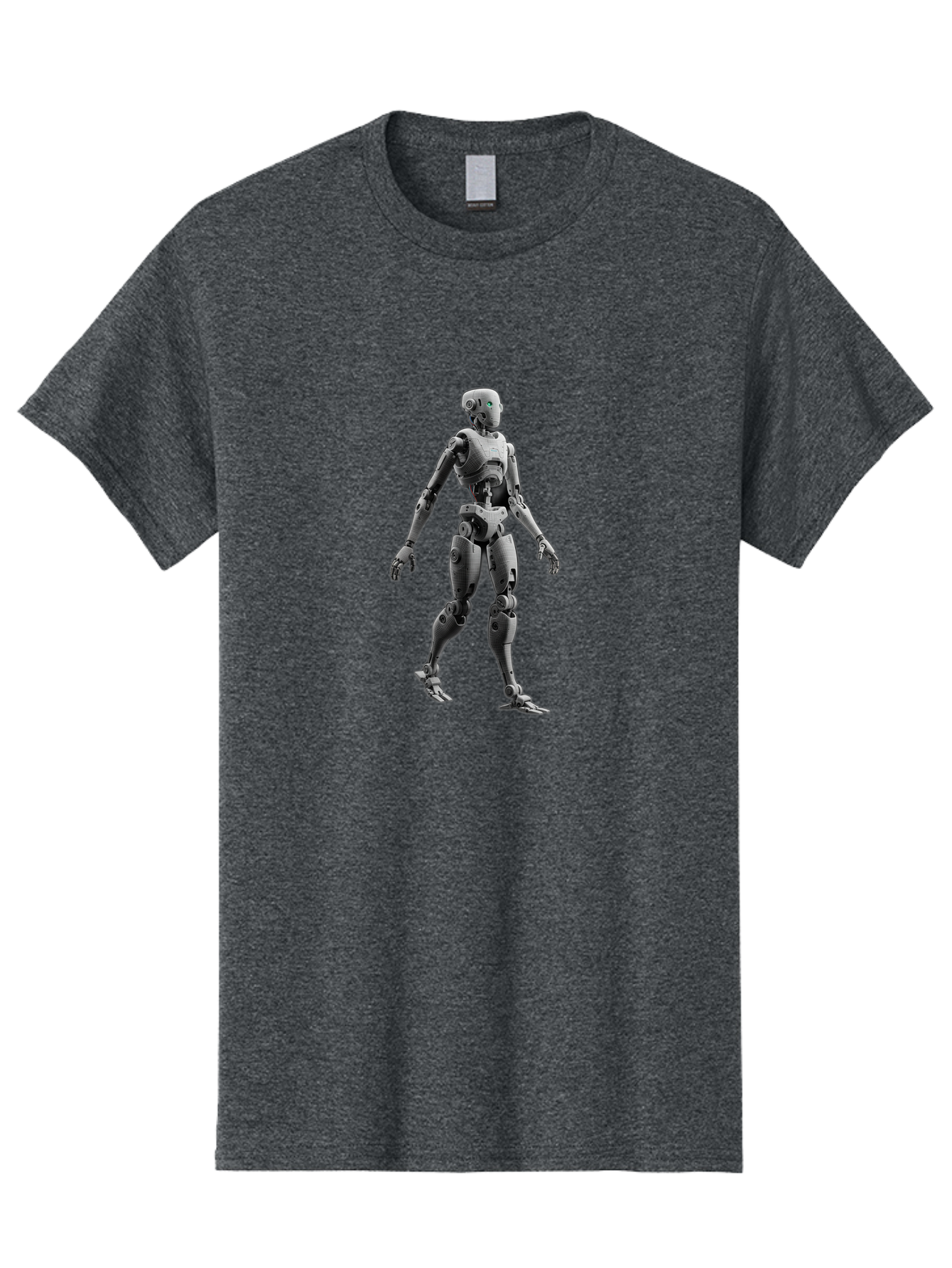 Robot-1 Men'S Graphic Tee, 100% Cotton, Comfortable Casual Summer Wear, Machine Washable, Humanoid Robot, Futuristic Technology, Artificial Intelligence, Robotic Limbs, Metallic Body, Sci-Fi Character, 3D Rendering, Robotic Design, Bab341