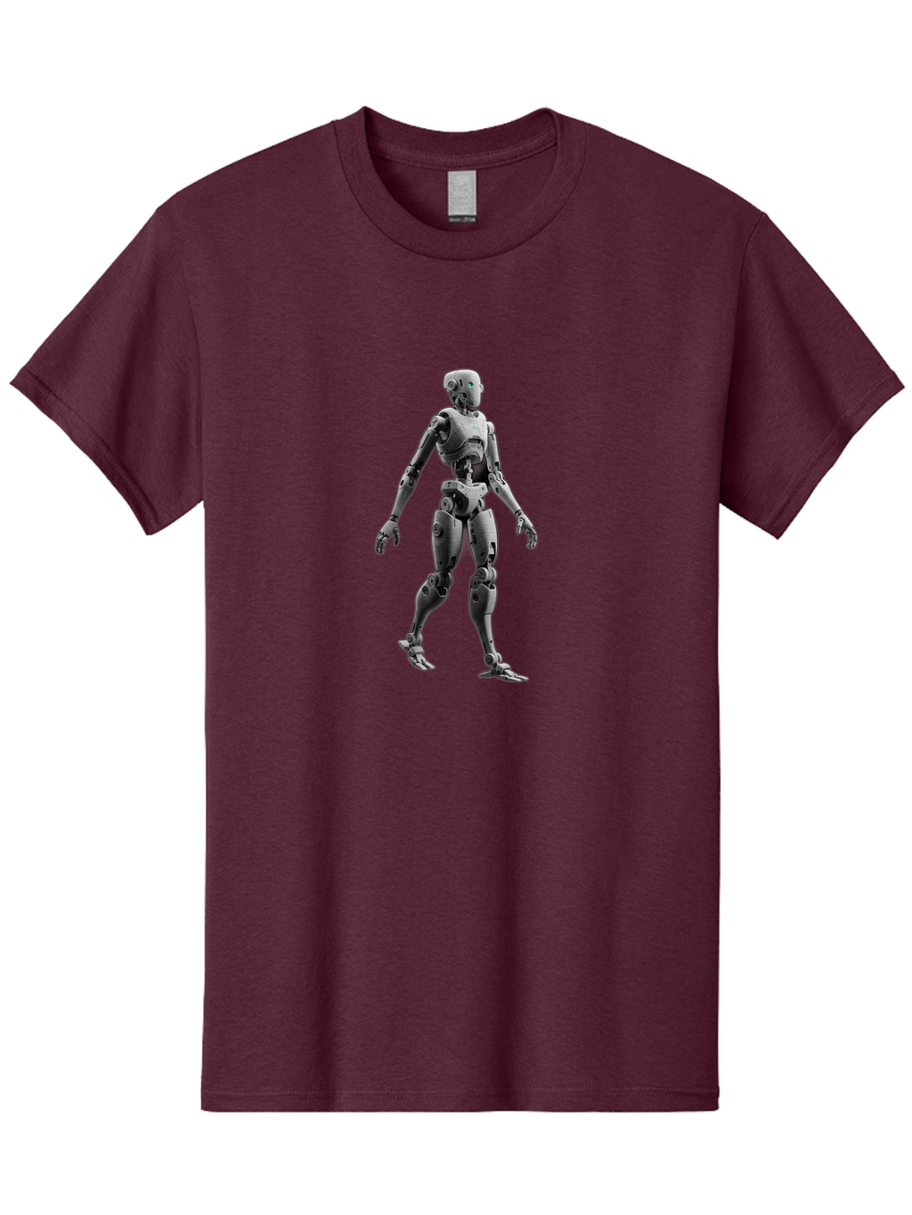 Robot-1 Men'S Graphic Tee, 100% Cotton, Comfortable Casual Summer Wear, Machine Washable, Humanoid Robot, Futuristic Technology, Artificial Intelligence, Robotic Limbs, Metallic Body, Sci-Fi Character, 3D Rendering, Robotic Design, Bab341