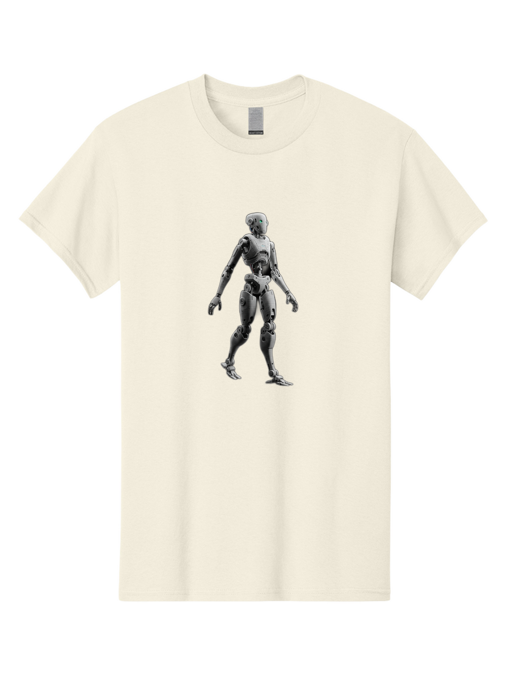 Robot-1 Men'S Graphic Tee, 100% Cotton, Comfortable Casual Summer Wear, Machine Washable, Humanoid Robot, Futuristic Technology, Artificial Intelligence, Robotic Limbs, Metallic Body, Sci-Fi Character, 3D Rendering, Robotic Design, Bab341