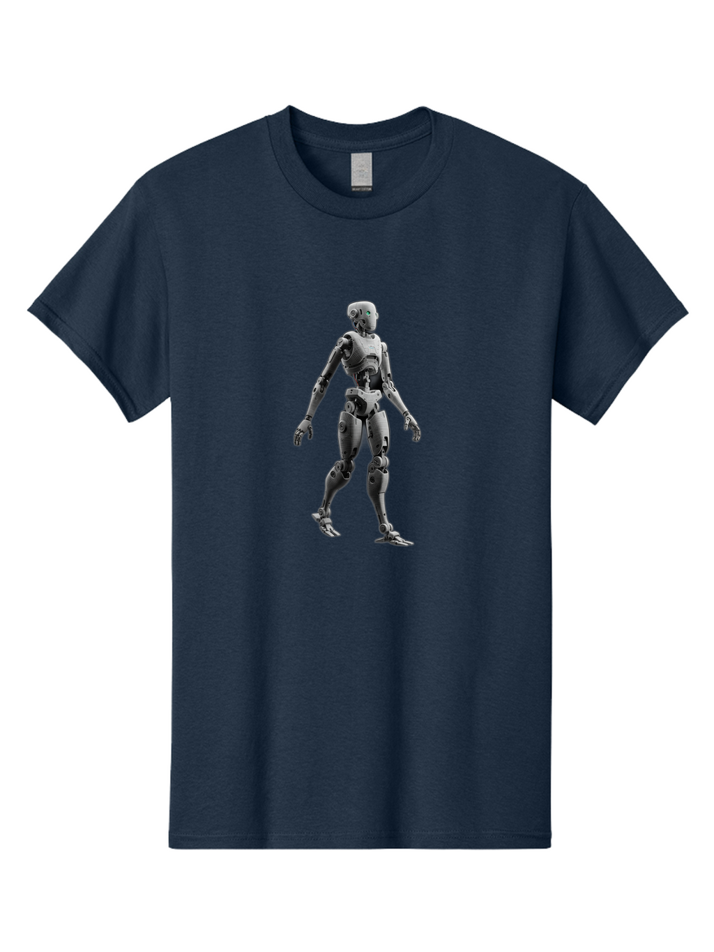 Robot-1 Men'S Graphic Tee, 100% Cotton, Comfortable Casual Summer Wear, Machine Washable, Humanoid Robot, Futuristic Technology, Artificial Intelligence, Robotic Limbs, Metallic Body, Sci-Fi Character, 3D Rendering, Robotic Design, Bab341
