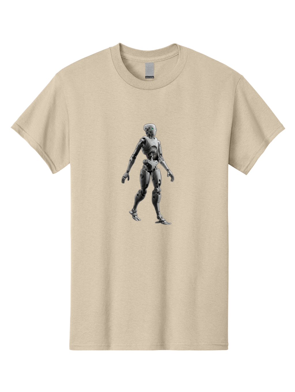 Robot-1 Men'S Graphic Tee, 100% Cotton, Comfortable Casual Summer Wear, Machine Washable, Humanoid Robot, Futuristic Technology, Artificial Intelligence, Robotic Limbs, Metallic Body, Sci-Fi Character, 3D Rendering, Robotic Design, Bab341