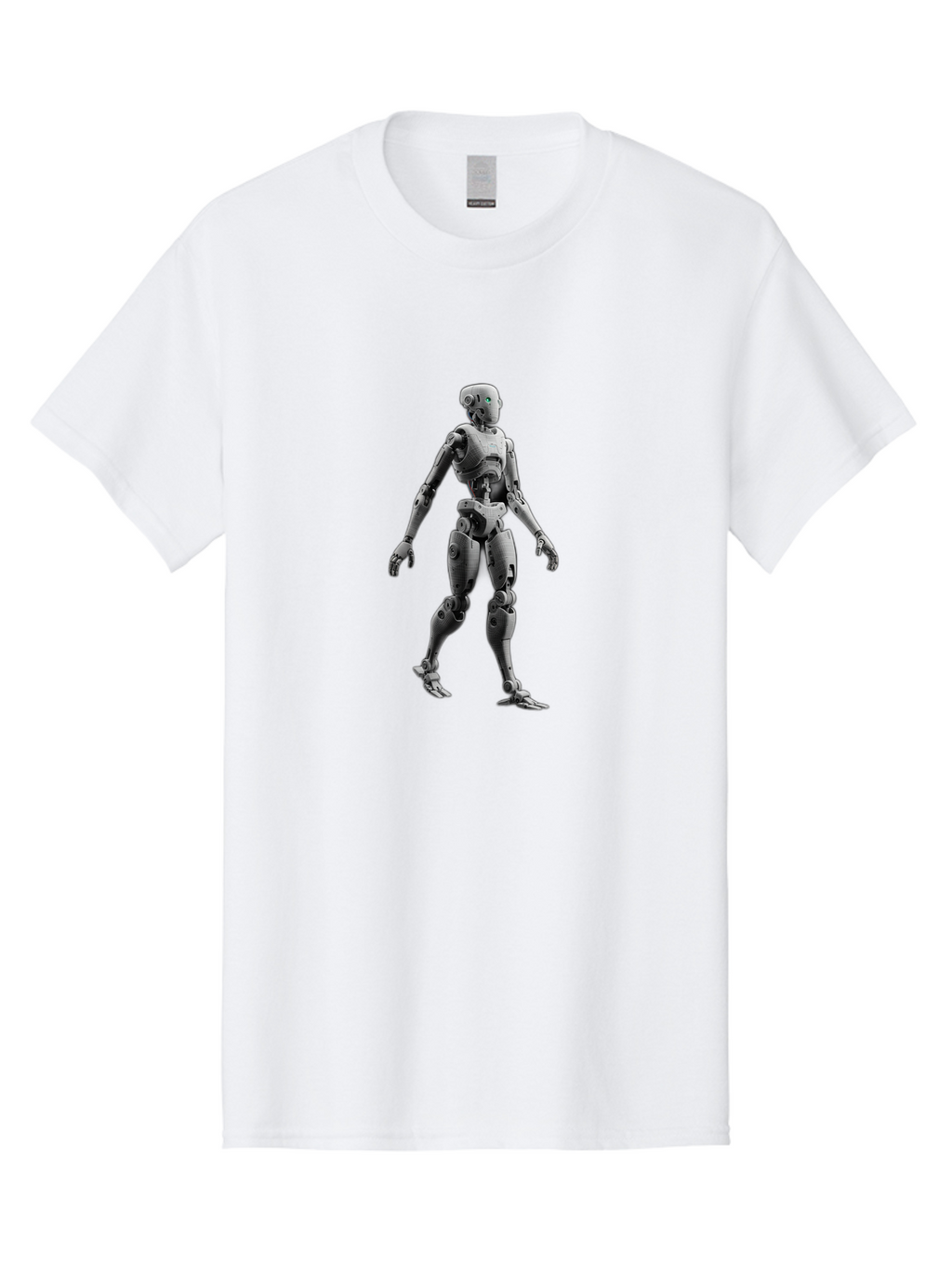 Robot-1 Men'S Graphic Tee, 100% Cotton, Comfortable Casual Summer Wear, Machine Washable, Humanoid Robot, Futuristic Technology, Artificial Intelligence, Robotic Limbs, Metallic Body, Sci-Fi Character, 3D Rendering, Robotic Design, Bab341