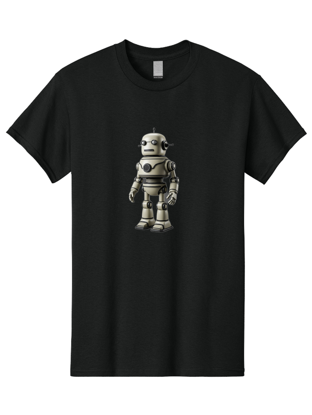 Robot-5 Men'S Graphic Tee, 100% Cotton, Comfortable Casual Summer Wear, Machine Washable, Robot Character, Artificial Intelligence, Mechanical Being, Metallic Body, Futuristic Design, Robotic Features, Cartoonish Style, Digital Illustration, Bab345