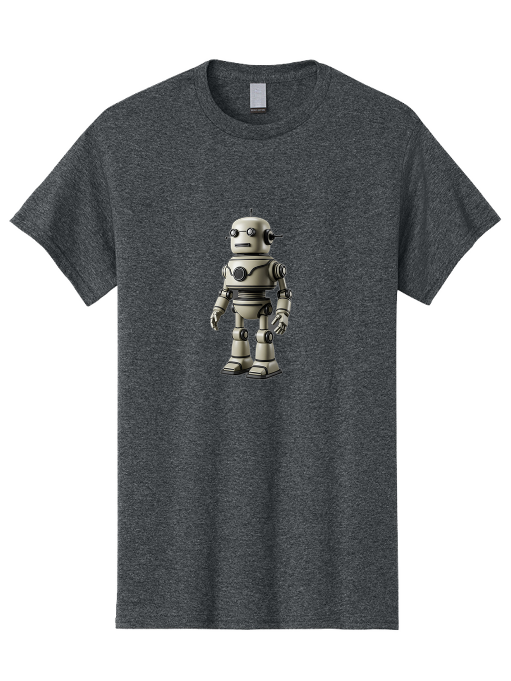 Robot-5 Men'S Graphic Tee, 100% Cotton, Comfortable Casual Summer Wear, Machine Washable, Robot Character, Artificial Intelligence, Mechanical Being, Metallic Body, Futuristic Design, Robotic Features, Cartoonish Style, Digital Illustration, Bab345